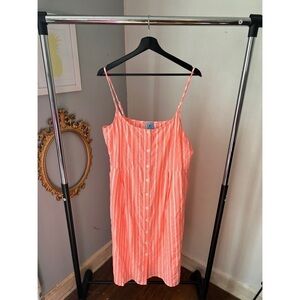 CeCe Neon Pink Striped Sundress Size XL NWT